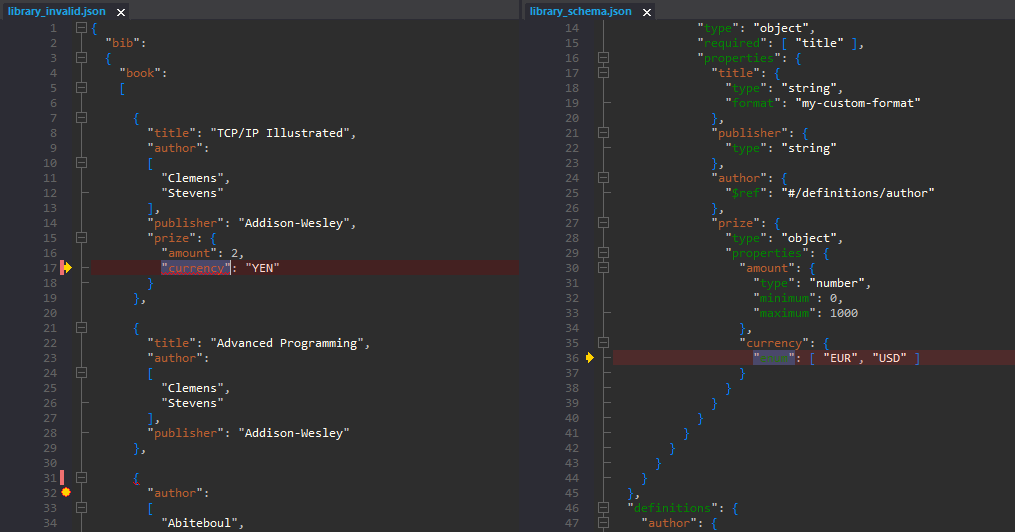 JSON Schema validation debugger in JSONBuddy